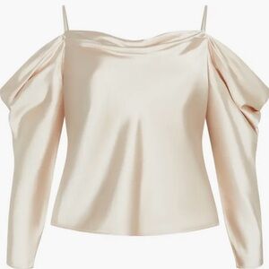 Satin Cold Shoulder Top